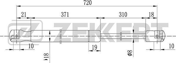 Zekkert GF-1768 - Gāzes atspere, Motora pārsegs ps1.lv