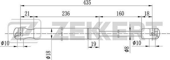 Zekkert GF-1712 - Gāzes atspere, Aizmugurējais stikls ps1.lv