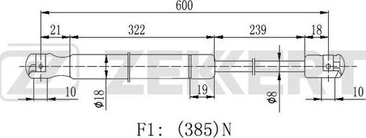 Zekkert GF-2444 - Gāzes atspere, Bagāžas / Kravas nodalījuma vāks ps1.lv