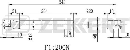 Zekkert GF-2456 - Gāzes atspere, Aizmugurējais stikls ps1.lv