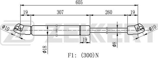 Zekkert GF-2453 - Gāzes atspere, Bagāžas / Kravas nodalījuma vāks ps1.lv