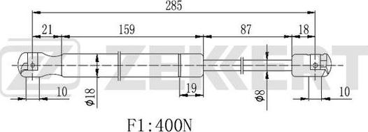 Zekkert GF-2403 - Gāzes atspere, Motora pārsegs ps1.lv