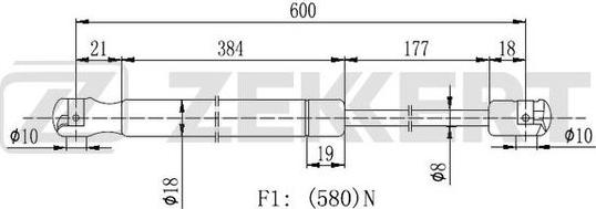 Zekkert GF-2415 - Gāzes atspere, Bagāžas / Kravas nodalījuma vāks ps1.lv