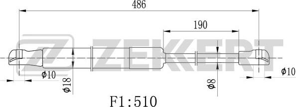 Zekkert GF-2488 - Gāzes atspere, Bagāžas / Kravas nodalījuma vāks ps1.lv