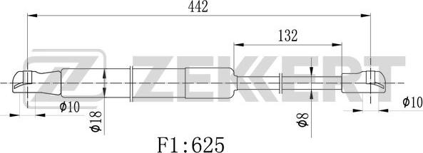 Zekkert GF-2487 - Gāzes atspere, Bagāžas / Kravas nodalījuma vāks ps1.lv