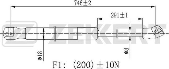 Zekkert GF-2439 - Gāzes atspere, Motora pārsegs ps1.lv