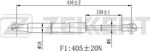 Zekkert GF-2431 - Gāzes atspere, Bagāžas / Kravas nodalījuma vāks ps1.lv