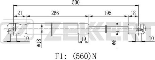 Zekkert GF-2437 - Gāzes atspere, Bagāžas / Kravas nodalījuma vāks ps1.lv