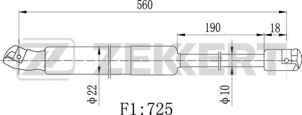 Zekkert GF-2421 - Gāzes atspere, Bagāžas / Kravas nodalījuma vāks ps1.lv