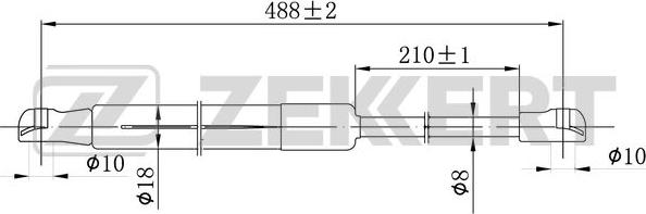 Zekkert GF-2476 - Gāzes atspere, Bagāžas / Kravas nodalījuma vāks ps1.lv