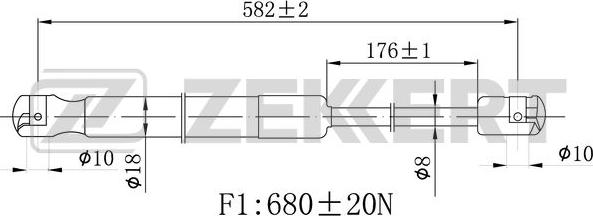 Zekkert GF-2477 - Gāzes atspere, Bagāžas / Kravas nodalījuma vāks ps1.lv