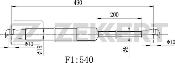Zekkert GF-2500 - Gāzes atspere, Bagāžas / Kravas nodalījuma vāks ps1.lv