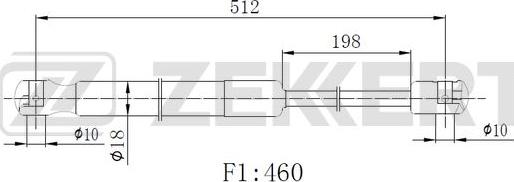 Zekkert GF-2515 - Gāzes atspere, Bagāžas / Kravas nodalījuma vāks ps1.lv