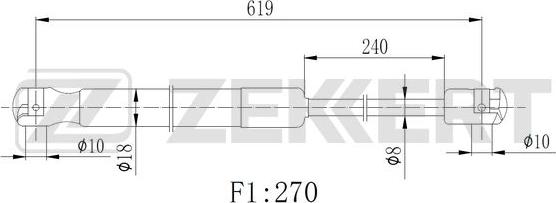 Zekkert GF-2511 - Gāzes atspere, Motora pārsegs ps1.lv