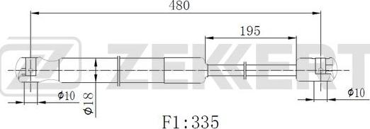 Zekkert GF-2518 - Gāzes atspere, Bagāžas / Kravas nodalījuma vāks ps1.lv