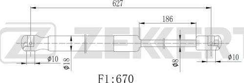 Zekkert GF-2512 - Gāzes atspere, Bagāžas / Kravas nodalījuma vāks ps1.lv