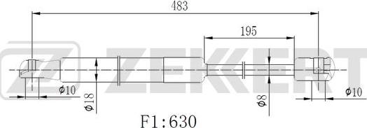 Zekkert GF-2517 - Gāzes atspere, Bagāžas / Kravas nodalījuma vāks ps1.lv