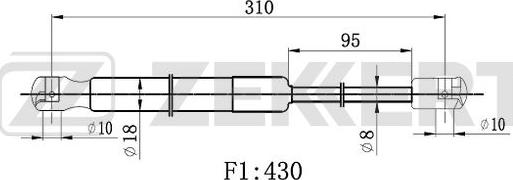 Zekkert GF-2535 - Gāzes atspere, Motora pārsegs ps1.lv