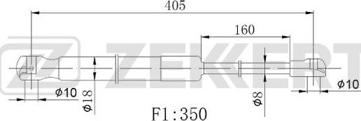 Zekkert GF-2533 - Gāzes atspere, Bagāžas / Kravas nodalījuma vāks ps1.lv