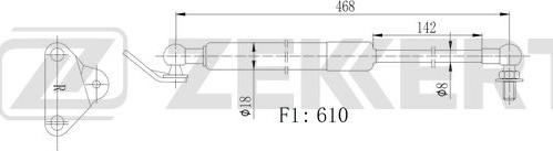 Zekkert GF-2524 - Gāzes atspere, Bagāžas / Kravas nodalījuma vāks ps1.lv