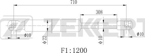 Zekkert GF-2526 - Gāzes atspere, Bagāžas / Kravas nodalījuma vāks ps1.lv