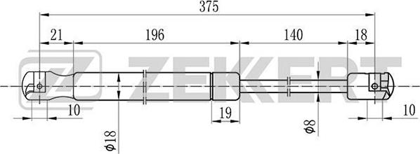 Zekkert GF-2092 - Gāzes atspere, Bagāžas / Kravas nodalījuma vāks ps1.lv