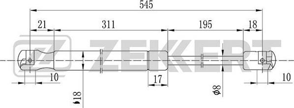 Zekkert GF-2029 - Gāzes atspere, Bagāžas / Kravas nodalījuma vāks ps1.lv