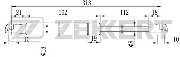 Zekkert GF-2026 - Gāzes atspere, Motora pārsegs ps1.lv