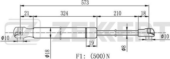 Zekkert GF-2195 - Gāzes atspere, Bagāžas / Kravas nodalījuma vāks ps1.lv