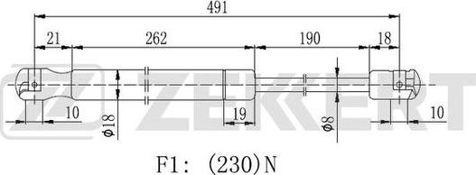 Zekkert GF-2192 - Gāzes atspere, Bagāžas / Kravas nodalījuma vāks ps1.lv