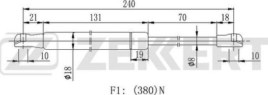 Zekkert GF-2143 - Gāzes atspere, Motora pārsegs ps1.lv