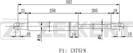 Zekkert GF-2169 - Gāzes atspere, Bagāžas / Kravas nodalījuma vāks ps1.lv