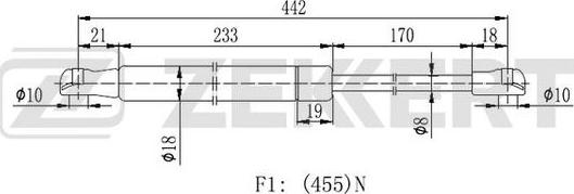 Zekkert GF-2166 - Gāzes atspere, Bagāžas / Kravas nodalījuma vāks ps1.lv