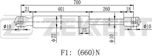 Zekkert GF-2160 - Gāzes atspere, Bagāžas / Kravas nodalījuma vāks ps1.lv