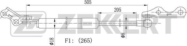 Zekkert GF-2161 - Gāzes atspere, Bagāžas / Kravas nodalījuma vāks ps1.lv