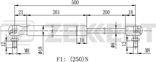 Zekkert GF-2163 - Gāzes atspere, Bagāžas / Kravas nodalījuma vāks ps1.lv