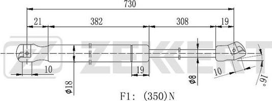 Zekkert GF-2106 - Gāzes atspere, Motora pārsegs ps1.lv