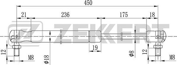 Zekkert GF-2100 - Gāzes atspere, Bagāžas / Kravas nodalījuma vāks ps1.lv