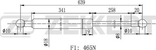 Zekkert GF2113 - Gāzes atspere, Bagāžas / Kravas nodalījuma vāks ps1.lv