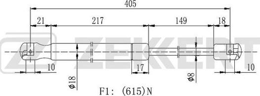 Zekkert GF-2112 - Gāzes atspere, Bagāžas / Kravas nodalījuma vāks ps1.lv