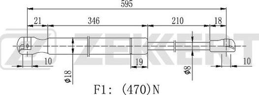 Zekkert GF-2181 - Gāzes atspere, Bagāžas / Kravas nodalījuma vāks ps1.lv