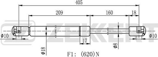 Zekkert GF-2139 - Gāzes atspere, Bagāžas / Kravas nodalījuma vāks ps1.lv