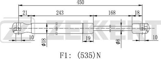 Zekkert GF-2135 - Gāzes atspere, Bagāžas / Kravas nodalījuma vāks ps1.lv