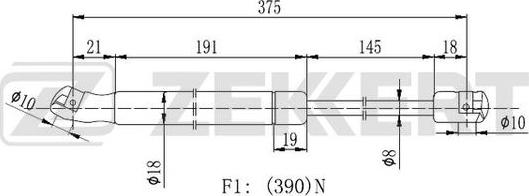 Zekkert GF-2136 - Gāzes atspere, Bagāžas / Kravas nodalījuma vāks ps1.lv