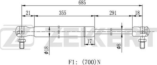 Zekkert GF-2133 - Gāzes atspere, Bagāžas / Kravas nodalījuma vāks ps1.lv