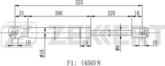 Zekkert GF-2120 - Gāzes atspere, Bagāžas / Kravas nodalījuma vāks ps1.lv