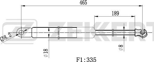 Zekkert GF-2399 - Gāzes atspere, Bagāžas / Kravas nodalījuma vāks ps1.lv