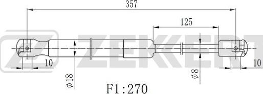 Zekkert GF-2349 - Gāzes atspere, Bagāžas / Kravas nodalījuma vāks ps1.lv