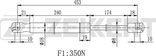 Zekkert GF-2359 - Gāzes atspere, Bagāžas / Kravas nodalījuma vāks ps1.lv