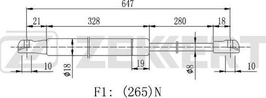 Zekkert GF-2332 - Gāzes atspere, Bagāžas / Kravas nodalījuma vāks ps1.lv